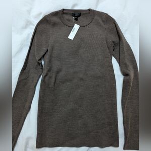 J.Crew Super Soft Wool Blend Crewneck Long Sleeve Sweater Bark Brown Small